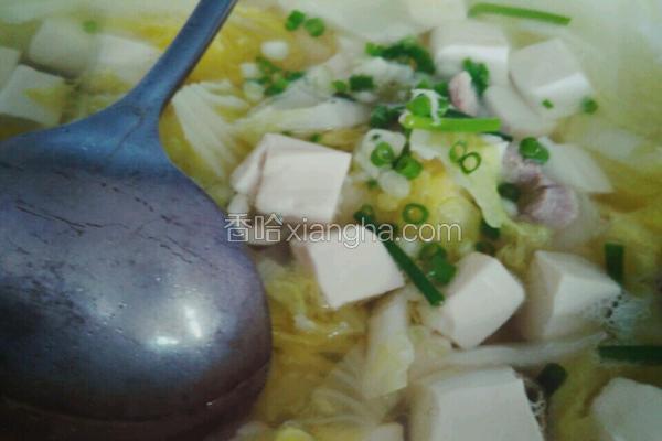 豆腐白菜肉絲湯
