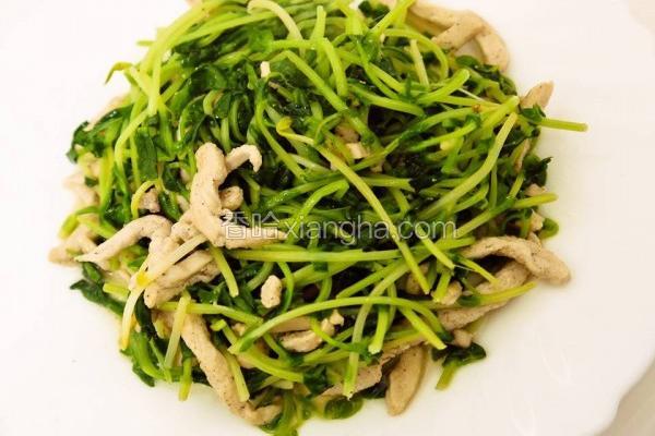 豌豆苗炒肉絲