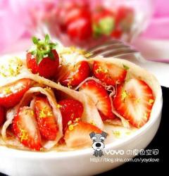 桂花草莓筋餅卷