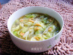 海米白菜粉絲湯 。