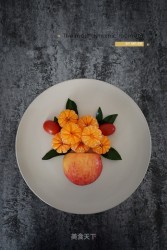 餐桌上那些花-水果餐盤畫