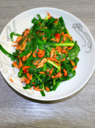 蝦米炒韭菜-減肥期做法