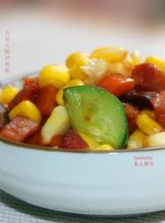 五彩火腿炒粒粒