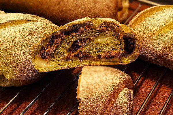 红豆肉松抹茶面包配方 比例 用量 材料 多少 配料表 天天菜谱网