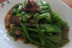 老屋私房菜肉炒菠菜梗