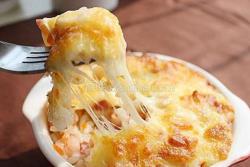 虾仁培根芝士焗饭