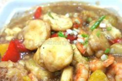 玉子豆腐烧虾仁