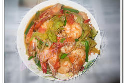 白菜焖鲜虾