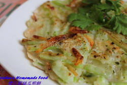 樱花虾丝瓜煎饼