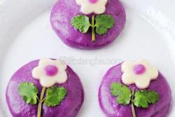 花朵紫薯饼