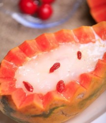 木瓜牛奶炖雪蛤