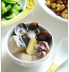 蛤蜊土鸡冬瓜汤