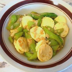 鲍鱼汁煮丝瓜兼玉子豆腐