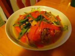 尖椒胡萝卜炒肉片