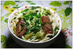 董太的私方菜--韭菜茄子香肠面