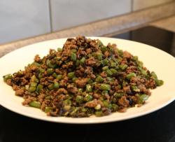 榄菜肉末炒豆角