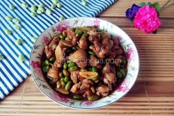 毛豆米烧鸡腿