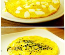 奶酪蛋饼和鱼子蛋饼