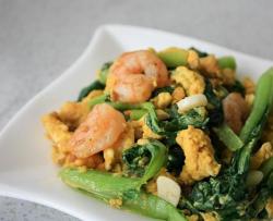 菠菜虾仁炒鸡蛋