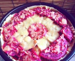 手抓饼版蜜桃火龙果披萨