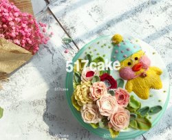 韩式豆沙裱花蛋糕