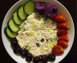 健身必备高蛋白无油豆腐鸡胸肉杂蔬饼