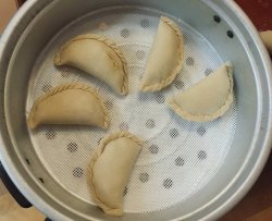 咸蛋茄子莜面大蒸饺