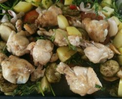 好吃的无油烤翅根蔬菜