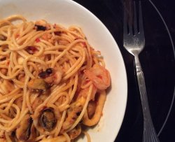 鲜辣芝士什锦海鲜意大利面