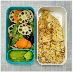 时蔬鱼排便当@健身厨男