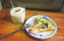 鲜虾蔬菜土豆泥披萨