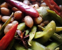 五香煮花生毛豆