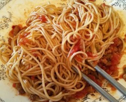 番茄肉沫炸酱面-小朋友的最爱