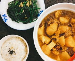 长沙土著21元解决双人餐土豆炖牛肉红薯叶全餐