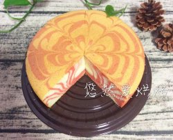 美在内心--红斑马纹拉花戚风蛋糕