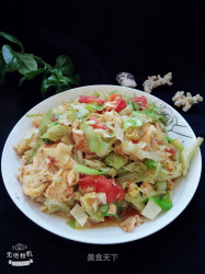 西红柿鸡蛋炒包菜