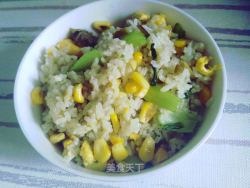 玉米咸菜蛋饭