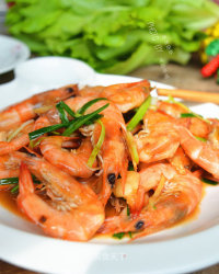 香葱炒虾