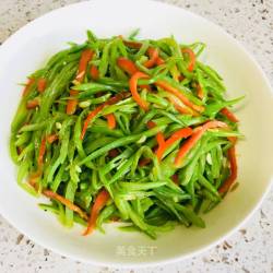 红椒丝炒四季豆