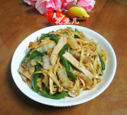 香干灯椒大白菜炒面