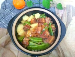 土豆豆角粉条炖五花肉