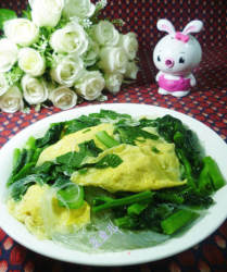 蛋饺天菜芯煮粉丝