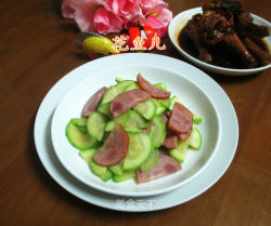 肘花火腿炒西葫芦