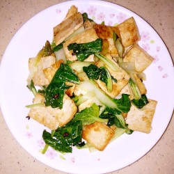 小青菜煎豆腐