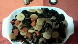 黑木耳、山药、胡萝卜炒腰花