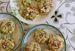 无油营养蔬菜豆腐瘦肉蒸饼