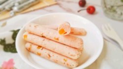 11M+Q弹细腻的鲜虾猪肉玉米肠：宝宝辅食营养食谱菜谱