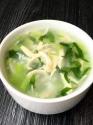 鸡丝青菜粥
