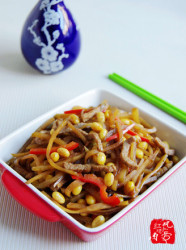 黄豆炒咸菜疙瘩丝