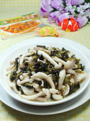 雪菜五花肉炒白玉菇